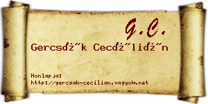 Gercsák Cecílián névjegykártya